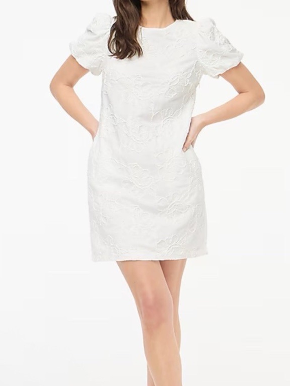 NWT J Crew Embroidered Eyelet Mini Dress 6 Puff Sleeve
